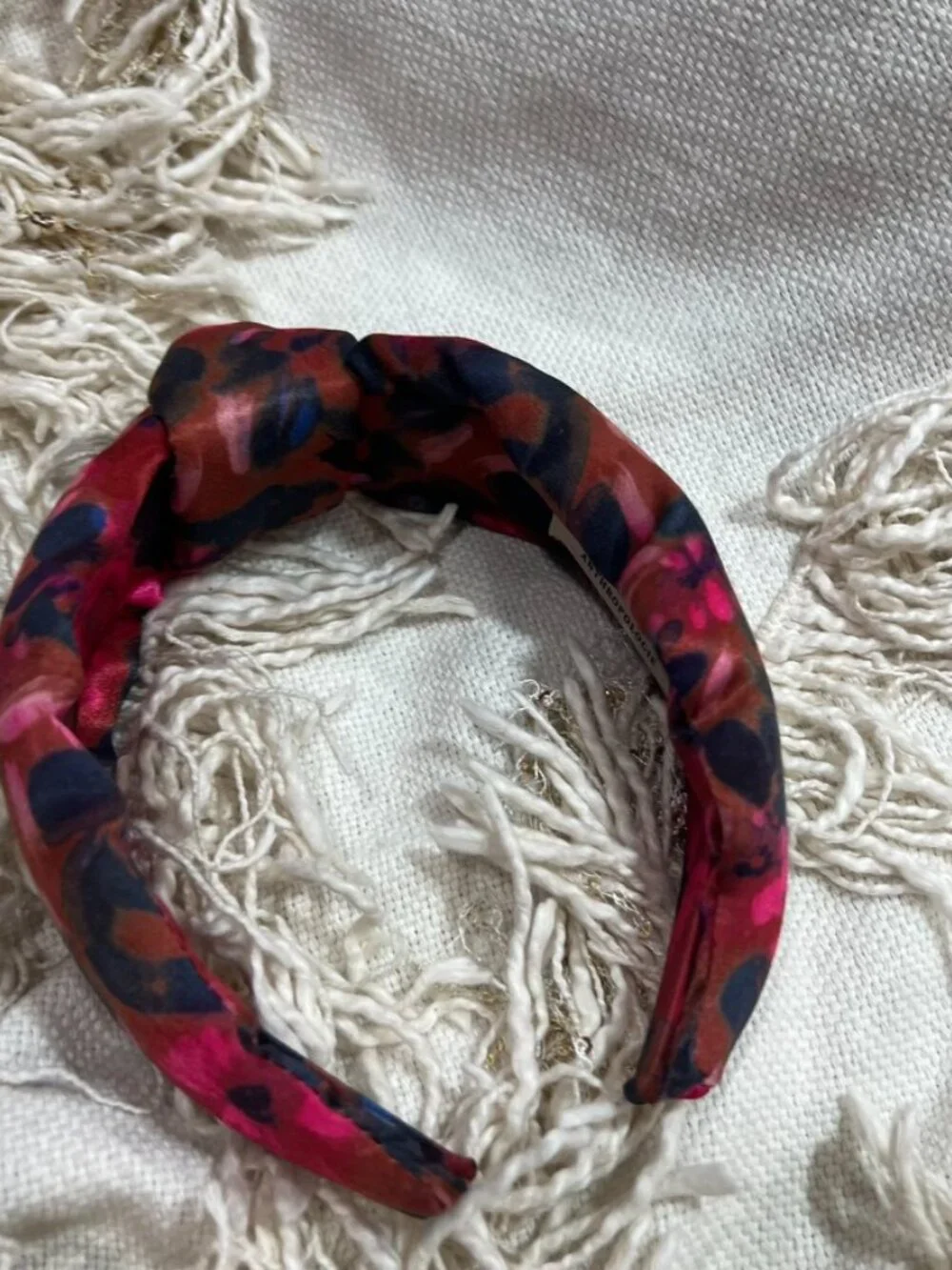 Anthropologie Kachel Everly Hot Floral Knot Headband